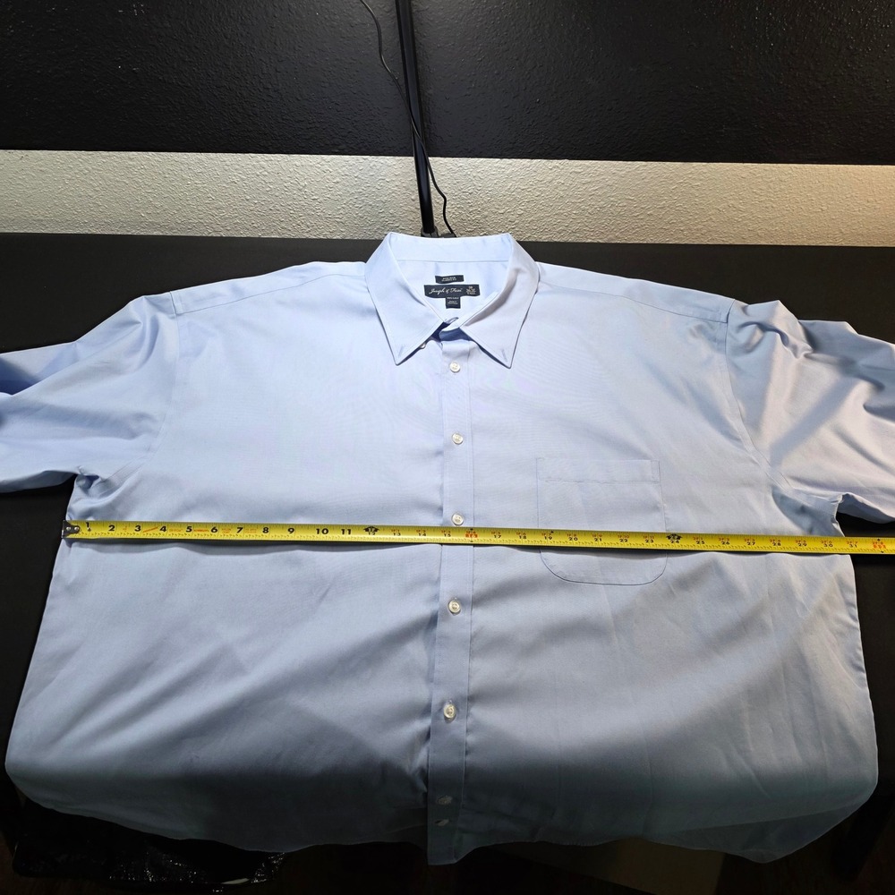 Joseph & Feiss Mens Light Blue Non-Iron‎ Classic Fit Dress Shirt 20 36/37 Tall - Picture 4 of 7